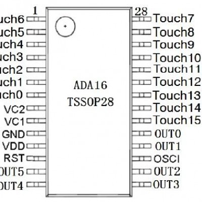 ADA16触摸模组_16键触摸ic